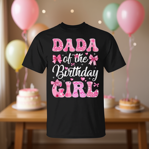 Camiseta Rosa Coquette con Lazo para Niña de Cumpleaños, Diseño Promocional Elegante de Dada - Product Image 3