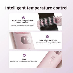 Sisir Pelurus Rambut Nirkabel Portabel <span class=keywords><strong>Dr</strong></span>.Flash dengan Layar Temperatur, Sikat Pelurus Ionik untuk Rambut Halus - Product Image 4