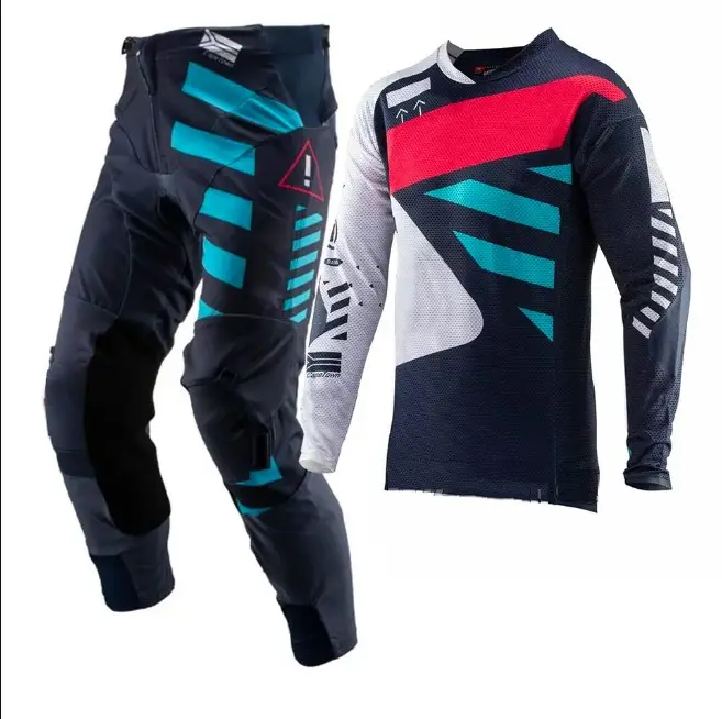 Hızlı kuru Jersey ve pantolon sürme MX takım Motocross takım elbise çocuk motosikleti Off Road motosiklet takım elbise