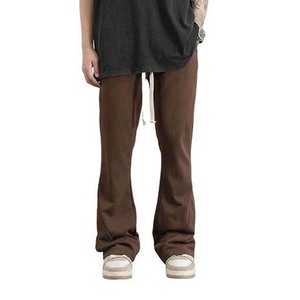Custom Streetwear Casual Workout Pants <b>Men's</b> Terry Fabric Breathable Stacked <b>Flared</b> Pants Unisex Customized <b>Trousers</b> - Product Image 3