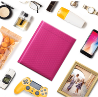 Enveloppe d'expédition en polybulle rose recyclée biodégradable avec logo personnalisé, pochette express RTS