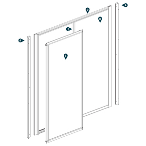 Porta doccia con scivolo a 2 lati in cristallo indurito trasparente 120x70 cm di qualità Premium - Product Image 3