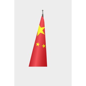 Drapeau d'intérieur officiel de Chine 3x5 pieds en polyester satiné, soie, avec mât en aluminium et fibre de verre, techniques d'impression numérique, style fanion - Product Image 3
