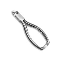 Coupe-ongles professionnels de luxe en acier inoxydable de qualité supérieure, robustes, à ouverture large, lame incurvée, double lame pour ongles
