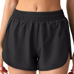 Shorts de yoga pour femmes avec poches et fermeture à boutons, respirants, séchage rapide, polyester/coton, shorts confortables et tendance - Product Image 1