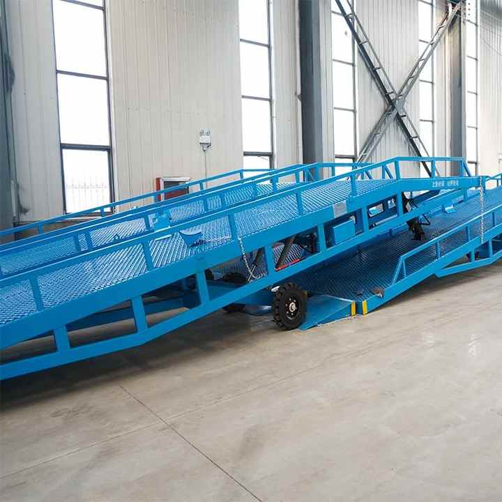 Work Platorm Ramp Mobile Hydraulic Container Loading and Unloading Forklift Ramps Work ...