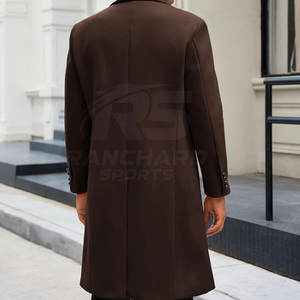 Manteau long pour homme, mode classique, pardessus de bureau, manteau long élégant pour homme, manteau extérieur épais en laine mélangée, manteau long pour homme - Product Image 4