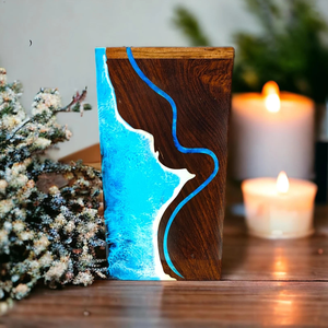 โกศเผาศพรูปคลื่นเรซินอีพ็อกซี่ทำมือสำหรับสัตว์เลี้ยงและมนุษย์โกศ - Product Image 5