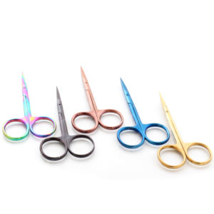 Tijeras para dar forma a las cejas, antipolvo, ergonómico, japonés, de acero inoxidable, punta redonda y curva, recortador de pelo para la nariz - Product Image 5