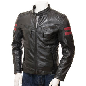 Chaqueta de Cuero Estilo Urbano con Puños Ajustables y Múltiples Bolsillos Laterales, Chaqueta de Invierno - Product Image 3