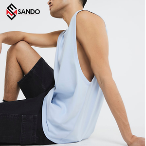 Camiseta sin mangas de gimnasio para hombre a precio de fábrica 100% algodón Retro corte desgastado chaleco transpirable sol desteñido Casual tejido deportes de talla grande OEM - Product Image 4