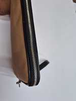 100% Premium-Qualität Echtes Kuhleder Business Laptop-Hülle Tasche Anpassbare Farbe Logo Modernes Perforiertes Design YKK-Reißverschluss
