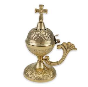 Engraving Incense Burner Cross on Top Brass Church Incense Burner and <b>Sachet</b> Smeller Good <b>Scents</b> Releaser in Best Price - Product Image 6