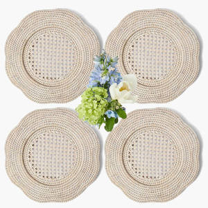 Handmade Rattan Charger Plates Boho Rattan <b>Placemat</b> OEM Eco Friendly <b>Placemat</b> <b>Wicker</b> Charger Plate From Vietnam Factory - Product Image 4