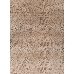 Alfombra Aprezo AKWB-3658 Beige y Marrón, Tejida a Mano con Lana y Seda de Bambú, Patrón Geométrico para Uso Doméstico - Product Image 3