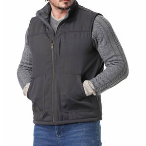 Chaleco de Lona Transpirable de Diseño Personalizado para Hombre, Invierno, Bordado, Cierre de Cremallera Sólido, Logotipo Frontal, Disponible al por Mayor - Product Image 5