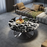 Table basse ronde flottante en acier inoxydable de style simple et créatif UFO pour salon, bar, café