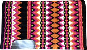 Vente en gros équestre 100% tapis de selle Western en feutre de laine mérinos avec design tissé coloré - Product Image 2