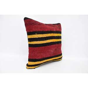 Kilim de lana Multicolor, cojín decorativo de 18x18 pulgadas, patrón de estampado de hojas Vintage tejido, portátil para ropa de cama, sofá, uso navideño - Product Image 3