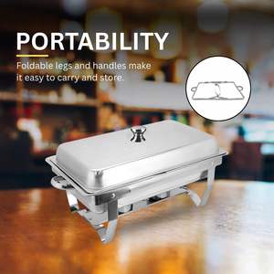 Suministro de fábrica Platos de frotamiento Buffet Catering Calentadores de comida de acero inoxidable para fiestas Cumpleaños Fiestas Eventos DE LA IGLESIA - Product Image 3