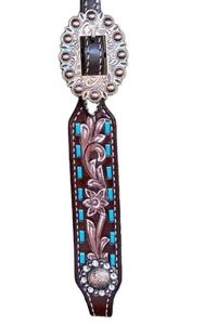 Vente en gros de serre-tête en cuir de cheval de style occidental à une oreille avec point mâle sculpté à la main pour l'équitation - Product Image 5