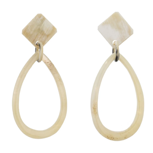 100% naturel et écologique Style sud-africain corne de boeuf lustre boucles d'oreilles bijoux de mode pour femmes avec peau naturelle pour les filles - Product Image 3