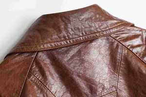 Trench-coat long en cuir véritable pour femmes, nouveau design, style vintage classique avec revers en cuir à double boutonnage - Product Image 4