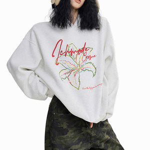 Sweat à capuche femme OEM décontracté polaire pour l'hiver sweat à capuche imprimé personnalisé sublimation grande taille pull chaud doux sweats à capuche style ample - Product Image 1