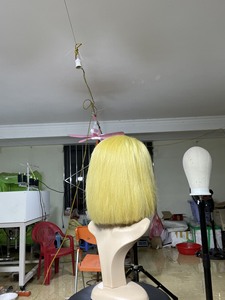 Perruque Bob Lace Front Wig courte sans colle, cheveux humains du Vietnam, os lisse, Double étiré, 4x4, 13x4, partie en T, pour femmes noires - Product Image 4