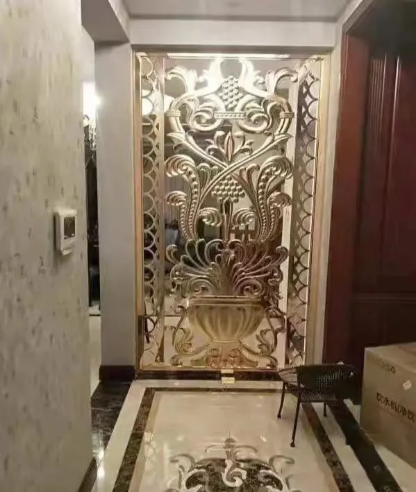 High End Home Decorative Aluminum Or Brass Flat Carving Screen Partition Wall