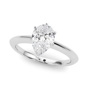 Anillo de compromiso solitario de diamante de corte pera para mujer, boda de aniversario étnico de Plata de Ley 925 - Product Image 2