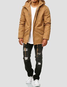 Veste d'hiver, doudoune avec col en fourrure, doudoune matelassée pour homme, vente en gros - Product Image 1