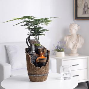 Fontaine de <span class=keywords><strong>bureau</strong></span> <span class=keywords><strong>zen</strong></span> intérieure à LED écologique avec cascade, son apaisant, modèle en résine peint à la main, <span class=keywords><strong>Feng</strong></span> <span class=keywords><strong>Shui</strong></span> pour le <span class=keywords><strong>bureau</strong></span> - Product Image 1