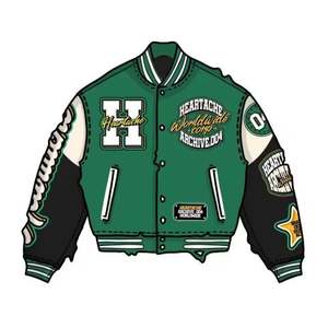 Bordado de cuero mangas Letterman Varsity chaquetas para hombres Varsity chaquetas personalizadas - Product Image 5