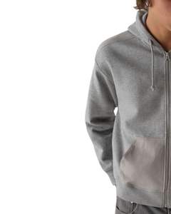 Mens <b>Grey</b> Zip Up <b>Hoodie</b> With Contrast Pocket Fleece Lined Casual Hooded Sweatshirt Front Zipper Streetwear Winter Wear Men - Product Image 2
