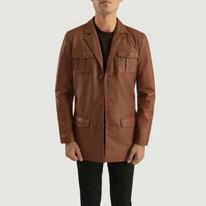 Veste d'hiver pour hommes Top Design avec col montant manches longues 100% cuir de haute qualité personnalisable prix raisonnable - Product Image 1
