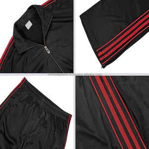 Ensemble de survêtements en coton avec logo personnalisé et broderie à fermeture éclair pour hommes 2 pièces pantalon de jogging de sport décontracté hiver respirant séchage rapide - Product Image 6