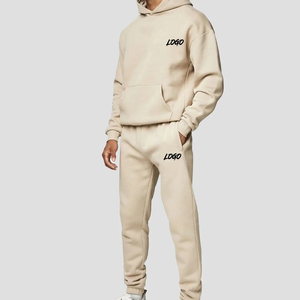 Survêtements de sport d'hiver en coton personnalisés pour hommes Survêtements respirants de grande taille avec logo sérigraphié Ensembles de gros - Product Image 1