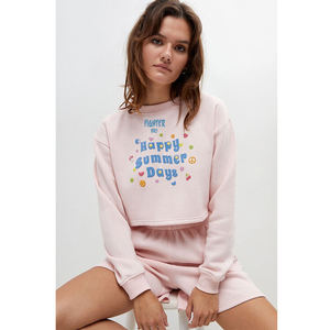 Conjunto de ropa de mujer Color sólido Cremallera Cropped Bodycon Sudaderas con capucha y pantalones cortos Conjuntos de 2 piezas para chándales de mujer - Product Image 1