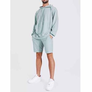 Wholesale Custom Pullover Hoodies Shorts and Hoodie Jogger <b>Set</b> Unisex High Quality French Terry 100% Cotton Men Hoodie Short <b>Set</b> - Product Image 1