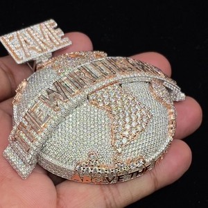 Pendentif personnalisé 3D avec nom, argent sterling 925, diamant moissanite VVS, style hip-hop, or, personnalisé, certifié IGI, unisexe - Product Image 5