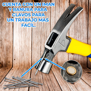 Martello Magnetico con Corpo in Fibra di Vetro Super Resistente, Gambe in Acciaio Forgiato, Manico in Alluminio, Martello da Meccanico Personalizzabile OEM - Product Image 2