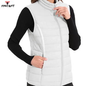 Chaqueta de invierno informal para mujer, superventas, algodón transpirable de alta calidad, cuello alto, diseño sin mangas con cierre de cremallera - Product Image 3