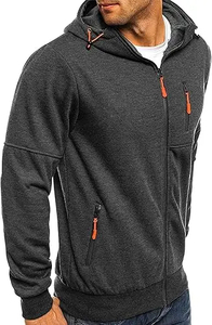Sweat à capuche zippé personnalisé 450 g/m² pour homme, brodé, vierge, entièrement zippé, en polaire, coupe oversize, épais, chaud et respirant pour l'hiver - Product Image 4