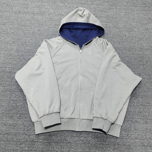 เสื้อฮู้ดผ้าฝ้ายปักโลโก้สไตล์วินเทจเสื้อมีฮู้ดผ้าซักกรดสำหรับ400gsm พิมพ์โลโก้ตามสั่ง - Product Image 1