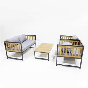 CH Factory-Elegante juego de sofás para exteriores con diseño modular y cómodos asientos acolchados para mayor versatilidad - Product Image 1