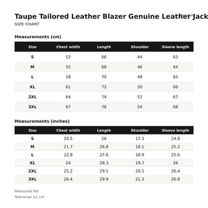 Abrigo de Cuero Genuino para Hombre, Blazer a la Medida, Piel de Oveja con Logotipo Grabado, Color Taupe - Product Image 6