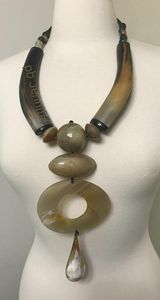 Hecho a mano recién llegado collar de cuerno de buey de búfalo pulido estilo Animal hueso joyería diseño Natural cuentas mujeres niñas boda - Product Image 3