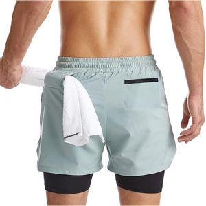 Pantalones cortos de entrenamiento de secado rápido para hombre, pantalones cortos de gimnasio para correr para verano, pantalones de entrenamiento atléticos transpirables grandes y altos - Product Image 2