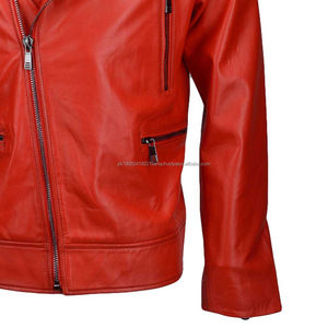 Chaqueta de cuero revestido para hombre con cuello levantado de cuero puro impermeable y transpirable colores personalizables al por mayor - Product Image 6